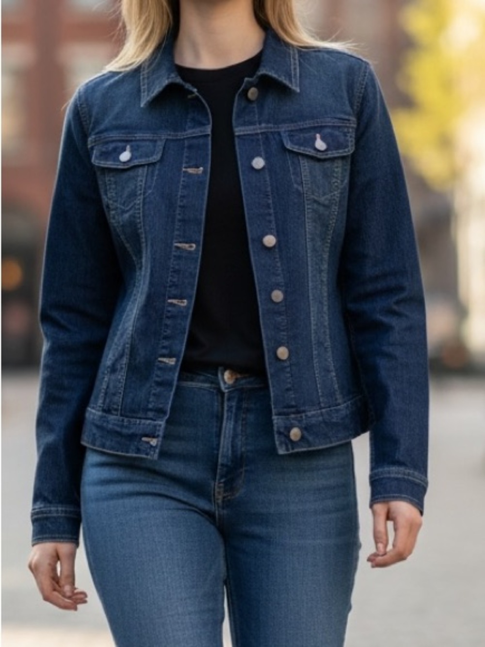 Faded Glory Dark Blue Denim Jacket - Women